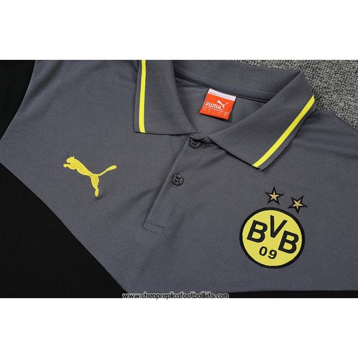 Borussia Dortmund Shirt
 Polo
 2022-2023 Grey
 and 
Black
